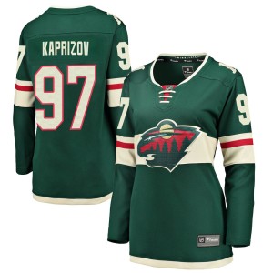 Minnesota Wild Kirill Kaprizov Official Green Fanatics Branded Breakaway Women's Home NHL Hockey Jersey