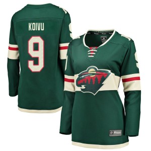 Minnesota Wild Mikko Koivu Official Green Fanatics Branded Breakaway Women's Home NHL Hockey Jersey