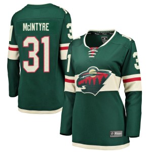 Minnesota Wild Zane McIntyre Official Green Fanatics Branded Breakaway Women's Home NHL Hockey Jersey