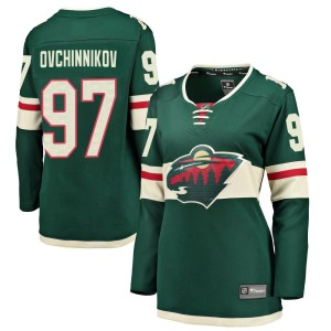 Minnesota Wild Dmitry Ovchinnikov Official Green Fanatics Branded Breakaway Women's Home NHL Hockey Jersey