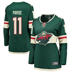 Minnesota Wild Zach Parise Official Green Fanatics Branded Breakaway Women's Home NHL Hockey Jersey