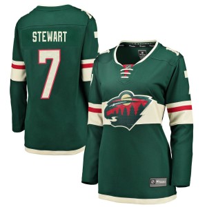 Minnesota Wild Chris Stewart Official Green Fanatics Branded Breakaway Women's Home NHL Hockey Jersey