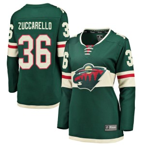 Minnesota Wild Mats Zuccarello Official Green Fanatics Branded Breakaway Women's Home NHL Hockey Jersey