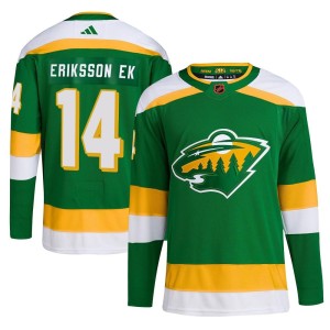 Minnesota Wild Joel Eriksson Ek Official Green Adidas Authentic Youth Reverse Retro 2.0 NHL Hockey Jersey
