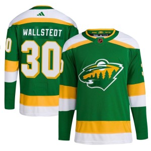 Minnesota Wild Jesper Wallstedt Official Green Adidas Authentic Youth Reverse Retro 2.0 NHL Hockey Jersey