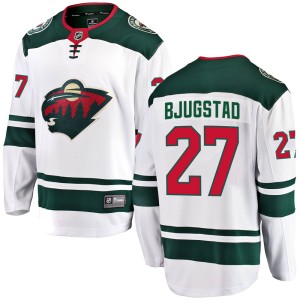 Minnesota Wild Nick Bjugstad Official White Fanatics Branded Breakaway Adult Away NHL Hockey Jersey