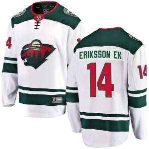 Minnesota Wild Joel Eriksson Ek Official White Fanatics Branded Breakaway Adult Away NHL Hockey Jersey