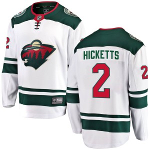 Minnesota Wild Joe Hicketts Official White Fanatics Branded Breakaway Adult Away NHL Hockey Jersey