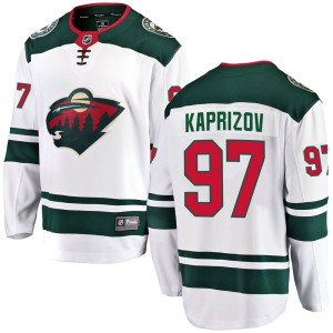 Minnesota Wild Kirill Kaprizov Official White Fanatics Branded Breakaway Adult Away NHL Hockey Jersey