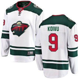 Minnesota Wild Mikko Koivu Official White Fanatics Branded Breakaway Adult Away NHL Hockey Jersey