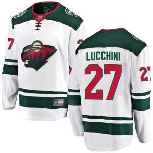 Minnesota Wild Jacob Lucchini Official White Fanatics Branded Breakaway Adult Away NHL Hockey Jersey