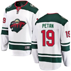 Minnesota Wild Nic Petan Official White Fanatics Branded Breakaway Adult Away NHL Hockey Jersey