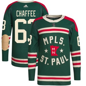 Minnesota Wild Mitchell Chaffee Official Green Adidas Authentic Adult 2022 Winter Classic Player NHL Hockey Jersey