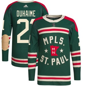Minnesota Wild Brandon Duhaime Official Green Adidas Authentic Adult 2022 Winter Classic Player NHL Hockey Jersey