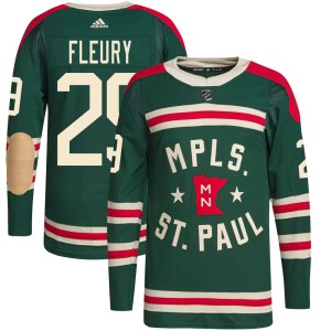 Minnesota Wild Marc-Andre Fleury Official Green Adidas Authentic Adult 2022 Winter Classic Player NHL Hockey Jersey