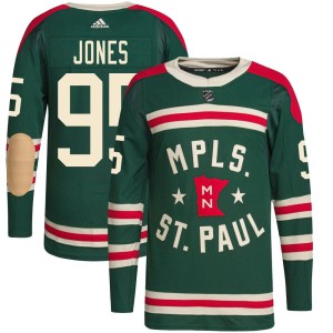 Minnesota Wild Hunter Jones Official Green Adidas Authentic Adult 2022 Winter Classic Player NHL Hockey Jersey