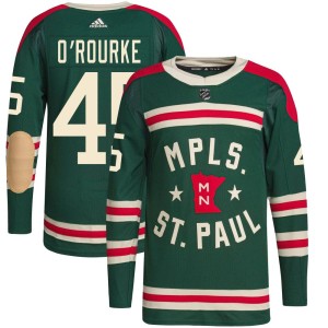 Minnesota Wild Ryan O'Rourke Official Green Adidas Authentic Adult 2022 Winter Classic Player NHL Hockey Jersey
