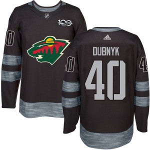Minnesota Wild Devan Dubnyk Official Black Adidas Authentic Adult 1917-2017 100th Anniversary NHL Hockey Jersey