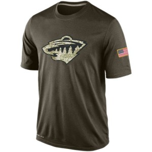 Minnesota Wild Official Olive Nike Adult Salute To Service KO Performance Dri-FIT T-Shirt