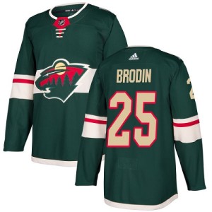 Minnesota Wild Jonas Brodin Official Green Adidas Authentic Youth Home NHL Hockey Jersey