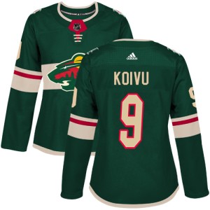 Minnesota Wild Mikko Koivu Official Green Adidas Authentic Women's Home NHL Hockey Jersey